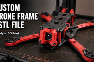 design custom drone frame and provide stl file for 3d printing