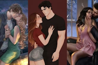 design nsfw sexy mafia romance fantasy couple art semi realistic book cover art