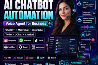 ai chatbot ai voice agent for your business vapi  crew ai elevenlabs  manychat