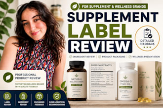 review supplement labels and facts, wellness products and product presentation