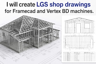 create lgs shop drawings for framecad and vertex bd machines