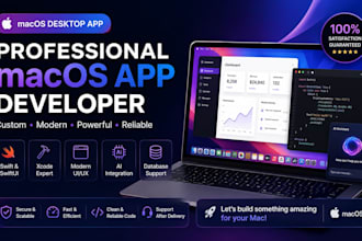develop professional macos desktop app with swiftui and cocoa, clean ui, macbook