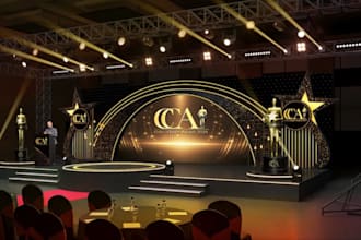 design 3d event and ballroom stage floor plan and lighting visualization