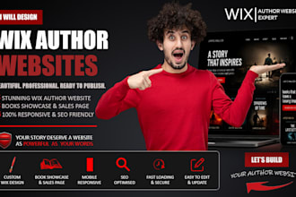 create wix author website, book author website and author landing page