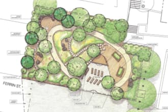 architect landscape 2d site plan planting plan material list as garden designer