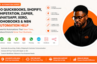 do quickbooks shopify shipstation zapier whatsapp xero zohobooks n8n automation