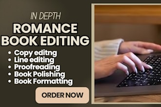 copy edit romance erotic book, proofread fantasy, book editor and kdp formatting