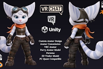 do vrchat furry avatar nsfw vrc model vtuber with physbones expressions pc quest