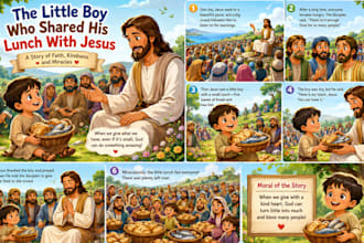 illustrate christian bible themed illustration children story book illustration