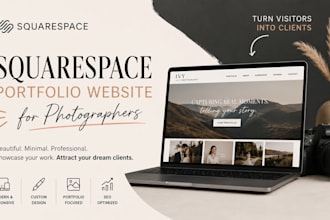 design squarespace portfolio website for photographer and videographer