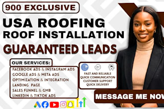 900 hot usa roofing leads, roof installation leads, roofing leads via google ads