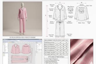 create professional apparel tech pack, cad patterns, and marker layout