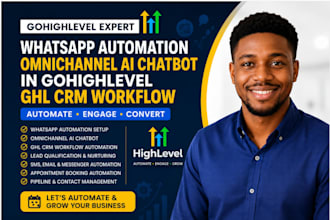setup whatsapp automation omnichannel ai chatbot in gohighlevel ghl CRM workflow