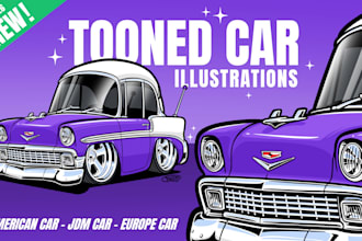 draw tooned car style illustration from your car