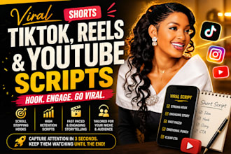 write viral tiktok reels, youtube shorts scripts, tiktok script, viral script