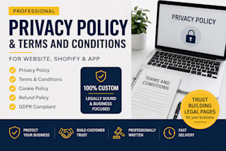 write gdpr compliant privacy policy legal documents refund policy pages