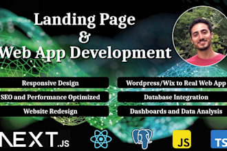 create or redesign your landing page or web app
