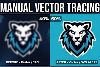 do manual vector tracing, vector logo, raster to vector, convert image to vector