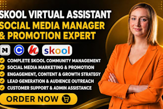 skool social media marketing manager skool virtual assistant skool promotion