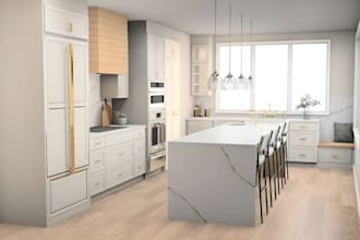 design custom kitchen, bathroom and cabinets with high quality rendering 2020