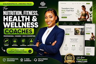squarespace landing page for nutrition, fitness, health and wellness coaches