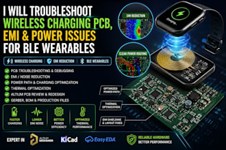 troubleshoot wireless charging pcb, emi and power issues for ble wearables
