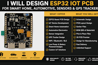 do esp32 iot pcb design for smart home, automotive, sensors and gps trackers