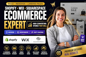 design redesign ecommerce website shopifystore wix squarespace saleslanding page