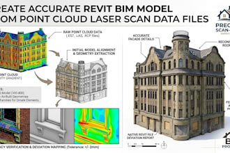 create accurate revit bim model from point cloud laser scan data files