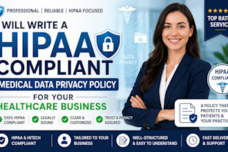 write a hipaa compliant medical data privacy policy for your healthcare business