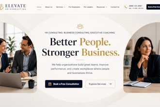design wix HR consultant website business consulting executive coach website