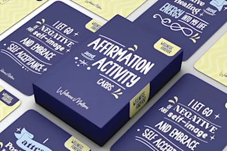 design positive affirmation card game conversational flash card memory card box