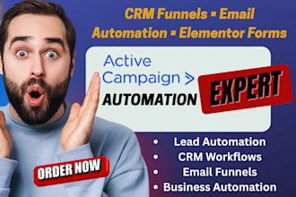 setup activecampaign automation with CRM funnels and elementor forms
