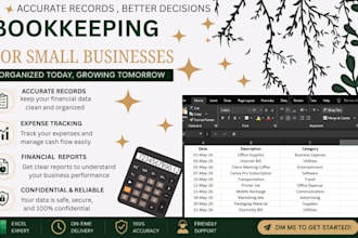 do bookkeeping and organize financial records in excel