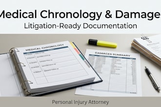prepare a medical chronology and damages summary for personal injury case
