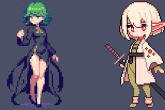 create pixel art character pixel sprite sheet game art nsfw pixel animation