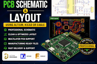 design pcb schematic and layout using altium, kicad or eagle