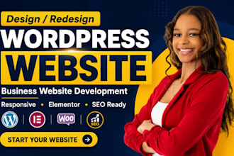 design redesign wordpress website for business website development