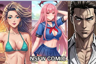 create professional furry manga or comic nsfw manhwa style