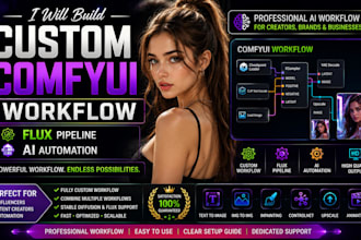 build custom comfyui workflow, flux pipeline and ai automation
