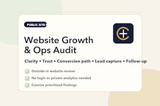 audit your public website for clarity, trust, conversion, and lead capture