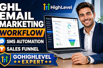 setup gohighlevel email marketing workflow sms automation ghl sales funnel