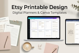 design etsy printables and digital planners for your etsy store