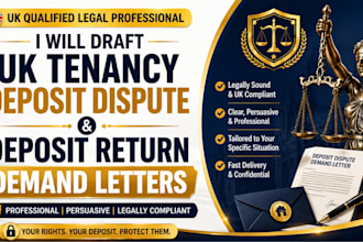 draft UK tenancy deposit dispute and deposit return demand letters
