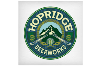 create a brewery bar logo for hop ridge beer works