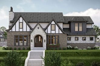 exterior design facade realistic 3d architectural rendering modern house design