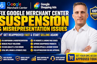 fix google merchant center suspension and misrepresentation shopping ads expert