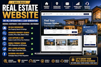 build real estate website idx mls integration property search lead capture fb ad