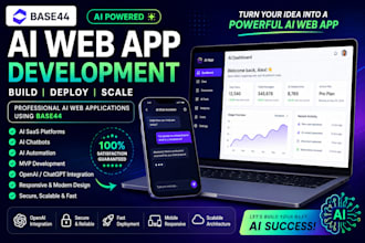 create ai web application, mvp saas, ai chatbot and automation using base44