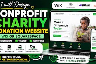build nonprofit charity donation website landing page wix website design